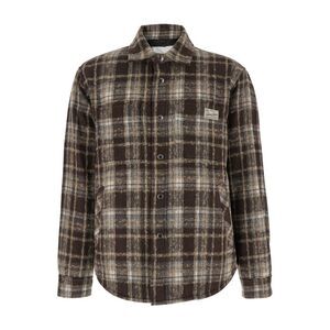 Dunst Men Brown Checkered Shirt With Front Logo Patch In Flannel Man